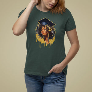 Ph.D. Graduation T Shirt For Women Ph.Dope Black Afro Woman Doctorate Student Graduate TS09 Dark Forest Green Print Your Wear