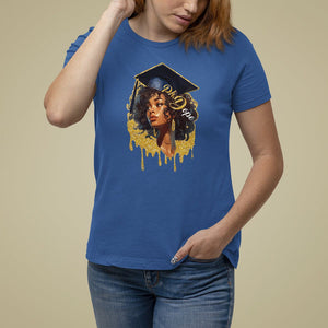 Ph.D. Graduation T Shirt For Women Ph.Dope Black Afro Woman Doctorate Student Graduate TS09 Royal Blue Print Your Wear