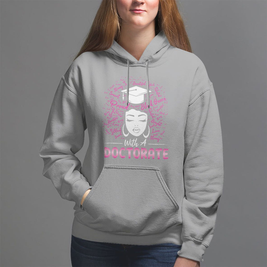 Ph.D. Graduation Hoodie Poud Black Queen With A Doctorate TS09 Sport Gray Print Your Wear