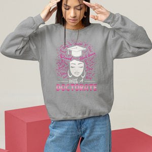 Ph.D. Graduation Sweatshirt Poud Black Queen With A Doctorate TS09 Sport Gray Print Your Wear