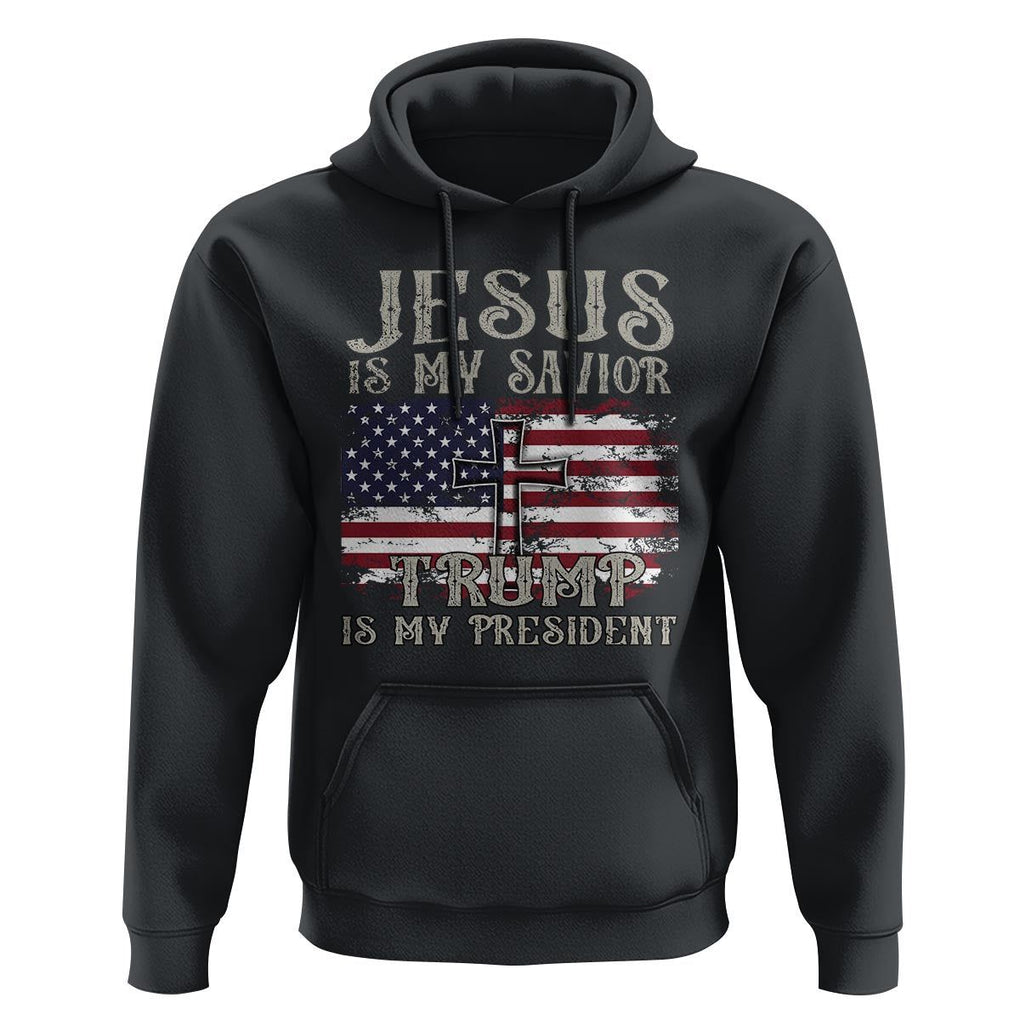 Donald Trump Supporter Hoodie Jesus Is My Savior Trump Is My President TS09 Black Print Your Wear