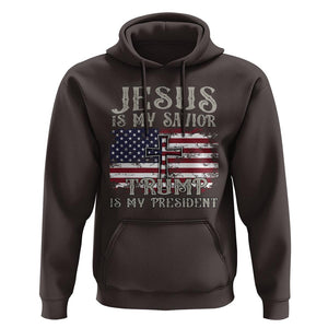 Donald Trump Supporter Hoodie Jesus Is My Savior Trump Is My President TS09 Dark Chocolate Print Your Wear