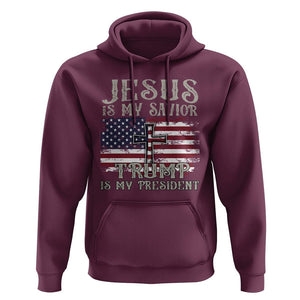 Donald Trump Supporter Hoodie Jesus Is My Savior Trump Is My President TS09 Maroon Print Your Wear