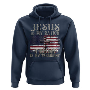 Donald Trump Supporter Hoodie Jesus Is My Savior Trump Is My President TS09 Navy Print Your Wear