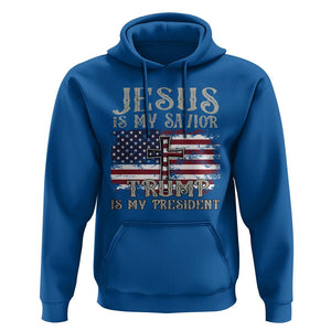 Donald Trump Supporter Hoodie Jesus Is My Savior Trump Is My President TS09 Royal Blue Print Your Wear