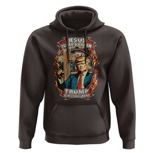 Donald Trump Supporter Hoodie Jesus Is My Savior Trump Is My President TS09 Dark Chocolate Print Your Wear