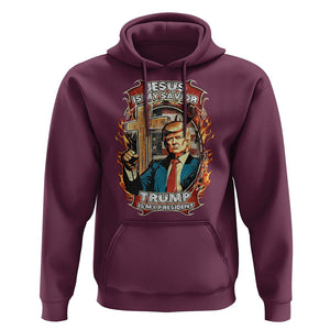 Donald Trump Supporter Hoodie Jesus Is My Savior Trump Is My President TS09 Maroon Print Your Wear