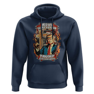 Donald Trump Supporter Hoodie Jesus Is My Savior Trump Is My President TS09 Navy Print Your Wear