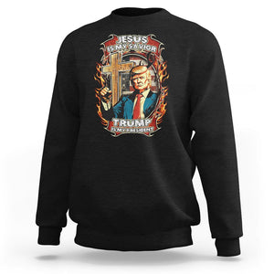 Donald Trump Supporter Sweatshirt Jesus Is My Savior Trump Is My President TS09 Black Print Your Wear