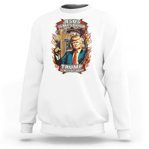 Donald Trump Supporter Sweatshirt Jesus Is My Savior Trump Is My President TS09 White Print Your Wear