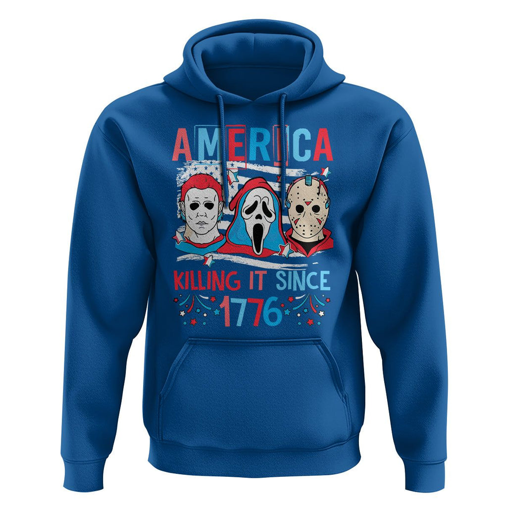 Funny 4th Of July Hoodie America Killing IT Since 1776 Horror TS09 Royal Blue Print Your Wear