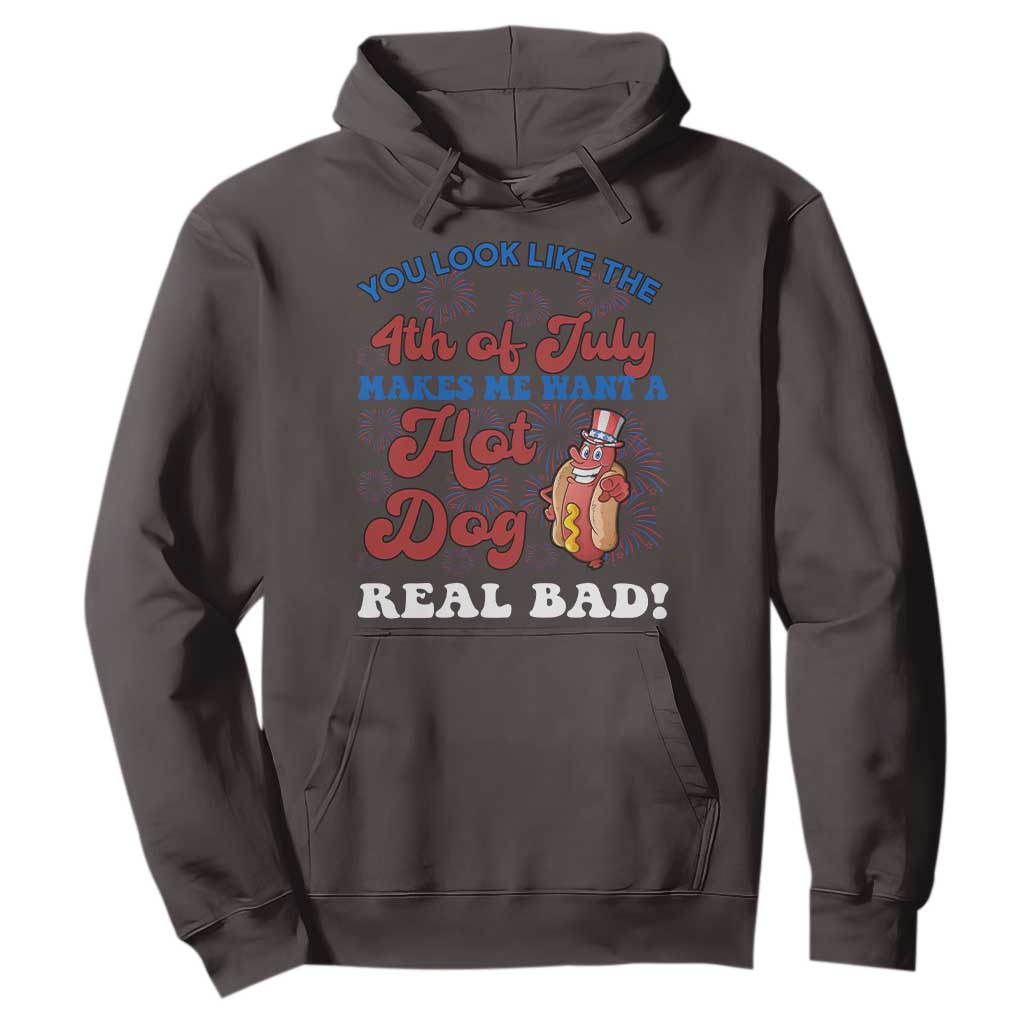 You Look Like The 4th Of July Funny Hot Dog Hoodie TS09 Dark Chocolate Print Your Wear