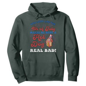 You Look Like The 4th Of July Funny Hot Dog Hoodie TS09 Dark Forest Green Print Your Wear
