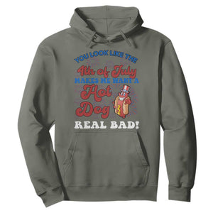 You Look Like The 4th Of July Funny Hot Dog Hoodie TS09 Military Green Print Your Wear
