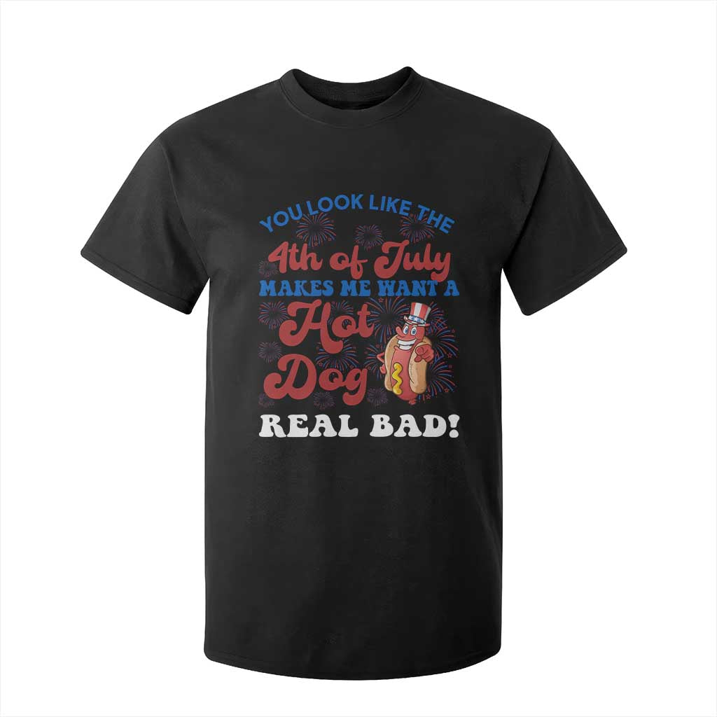 You Look Like The 4th Of July Funny Hot Dog T Shirt For Kid TS09 Black Print Your Wear