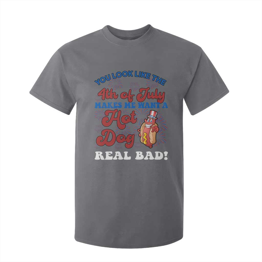 You Look Like The 4th Of July Funny Hot Dog T Shirt For Kid TS09 Charcoal Print Your Wear