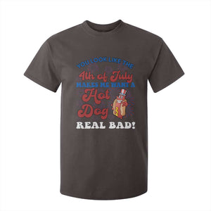 You Look Like The 4th Of July Funny Hot Dog T Shirt For Kid TS09 Dark Chocolate Print Your Wear