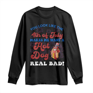 You Look Like The 4th Of July Funny Hot Dog Long Sleeve Shirt TS09 Black Print Your Wear