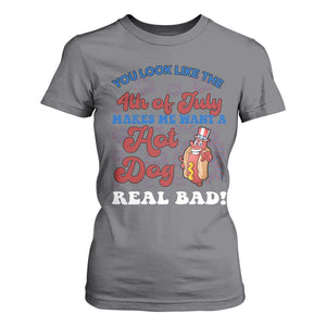 You Look Like The 4th Of July Funny Hot Dog T Shirt For Women TS09 Charcoal Print Your Wear