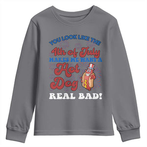 You Look Like The 4th Of July Funny Hot Dog Youth Sweatshirt TS09 Charcoal Print Your Wear