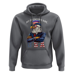 Funny 4th Of July Hoodie My Pronouns USA Eagle American TS09 Charcoal Print Your Wear