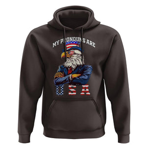 Funny 4th Of July Hoodie My Pronouns USA Eagle American TS09 Dark Chocolate Print Your Wear