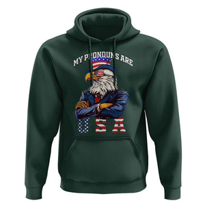 Funny 4th Of July Hoodie My Pronouns USA Eagle American TS09 Dark Forest Green Print Your Wear