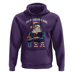 Funny 4th Of July Hoodie My Pronouns USA Eagle American TS09 Purple Print Your Wear