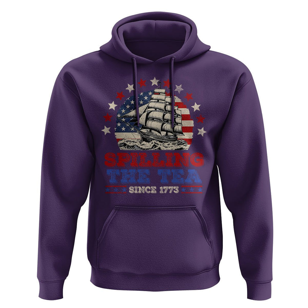 Funny 4th Of July Hoodie Spilling The Tea Since 1773 TS09 Purple Print Your Wear