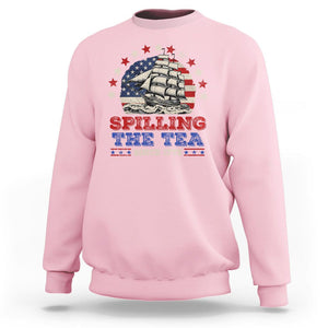 Funny 4th Of July Sweatshirt Spilling The Tea Since 1773 TS09 Light Pink Print Your Wear