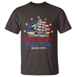 Funny 4th Of July T Shirt Spilling The Tea Since 1773 TS09 Dark Chocolate Print Your Wear