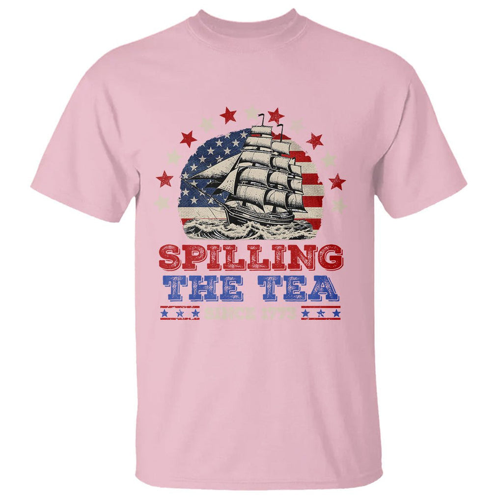 Funny 4th Of July T Shirt Spilling The Tea Since 1773 TS09 Light Pink Print Your Wear