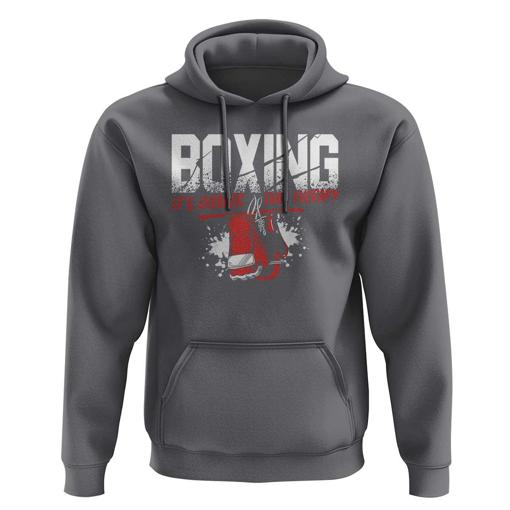 Boxing Cheaper Than Therapy Hoodie TS09 Charcoal Print Your Wear