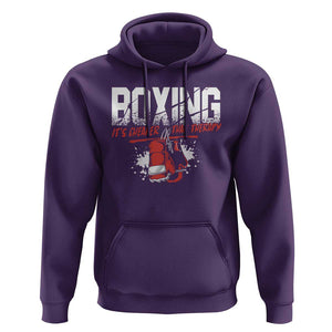 Boxing Cheaper Than Therapy Hoodie TS09 Purple Print Your Wear