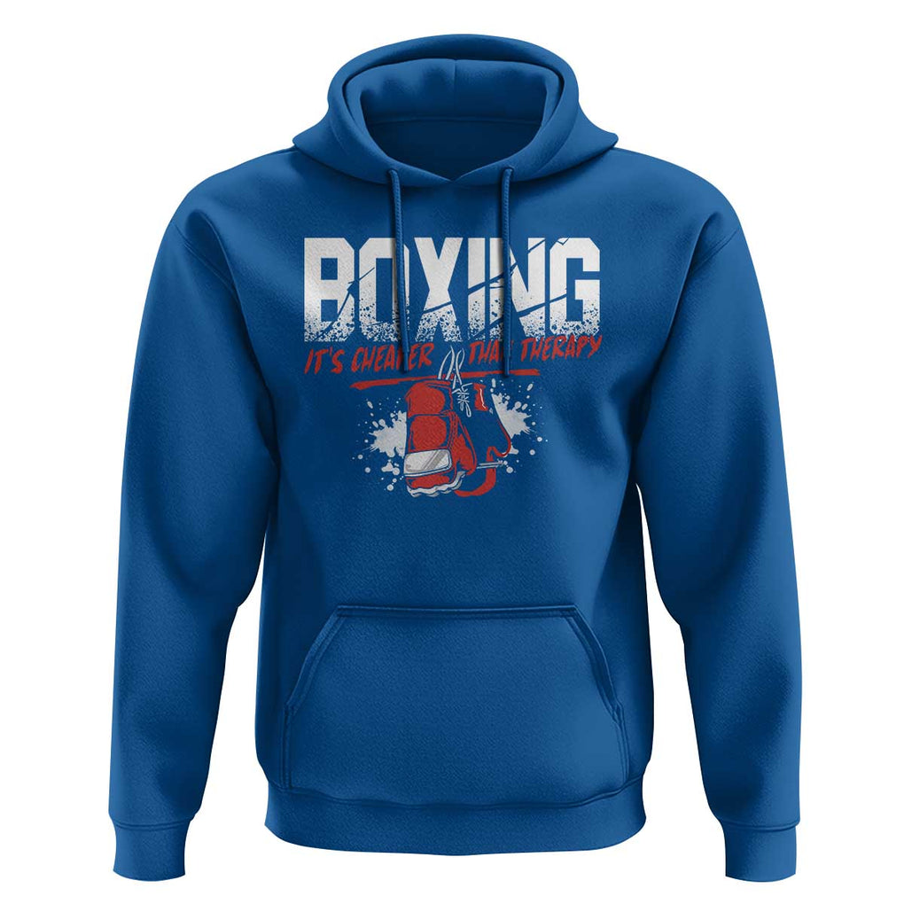 Boxing Cheaper Than Therapy Hoodie TS09 Royal Blue Print Your Wear