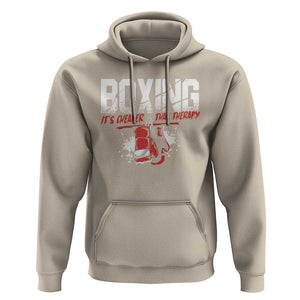 Boxing Cheaper Than Therapy Hoodie TS09 Sand Print Your Wear