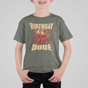 Birthday Dude Boxing Player T Shirt For Kid TS09 Military Green Print Your Wear