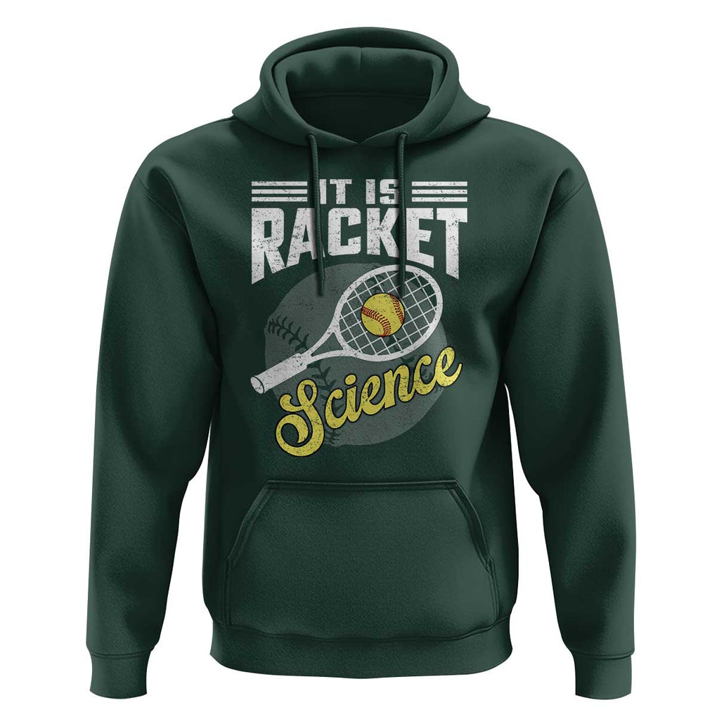 Funny Tennis Hoodie It's Racket Science TS09 Dark Forest Green Print Your Wear
