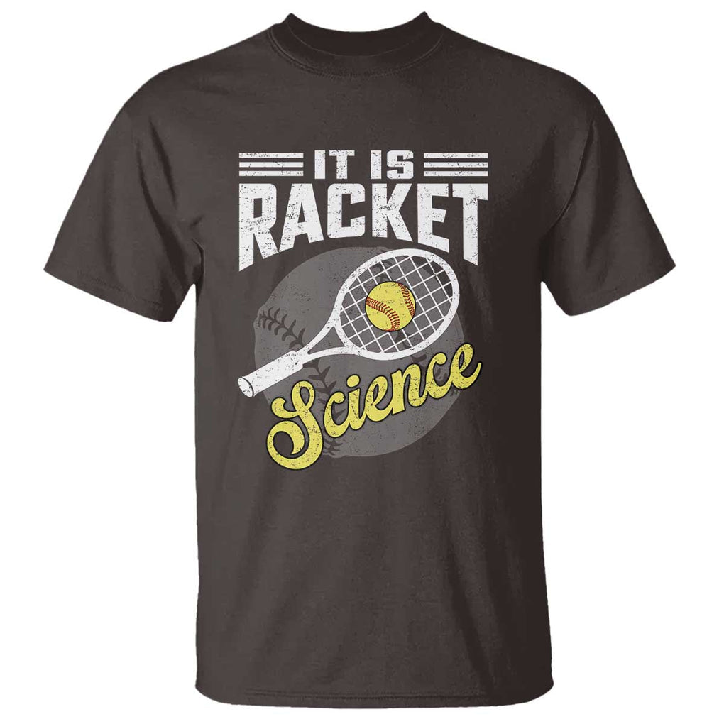 Funny Tennis T Shirt It's Racket Science TS09 Dark Chocolate Print Your Wear