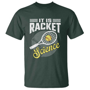 Funny Tennis T Shirt It's Racket Science TS09 Dark Forest Green Print Your Wear