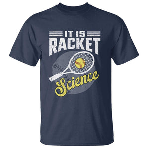 Funny Tennis T Shirt It's Racket Science TS09 Navy Print Your Wear