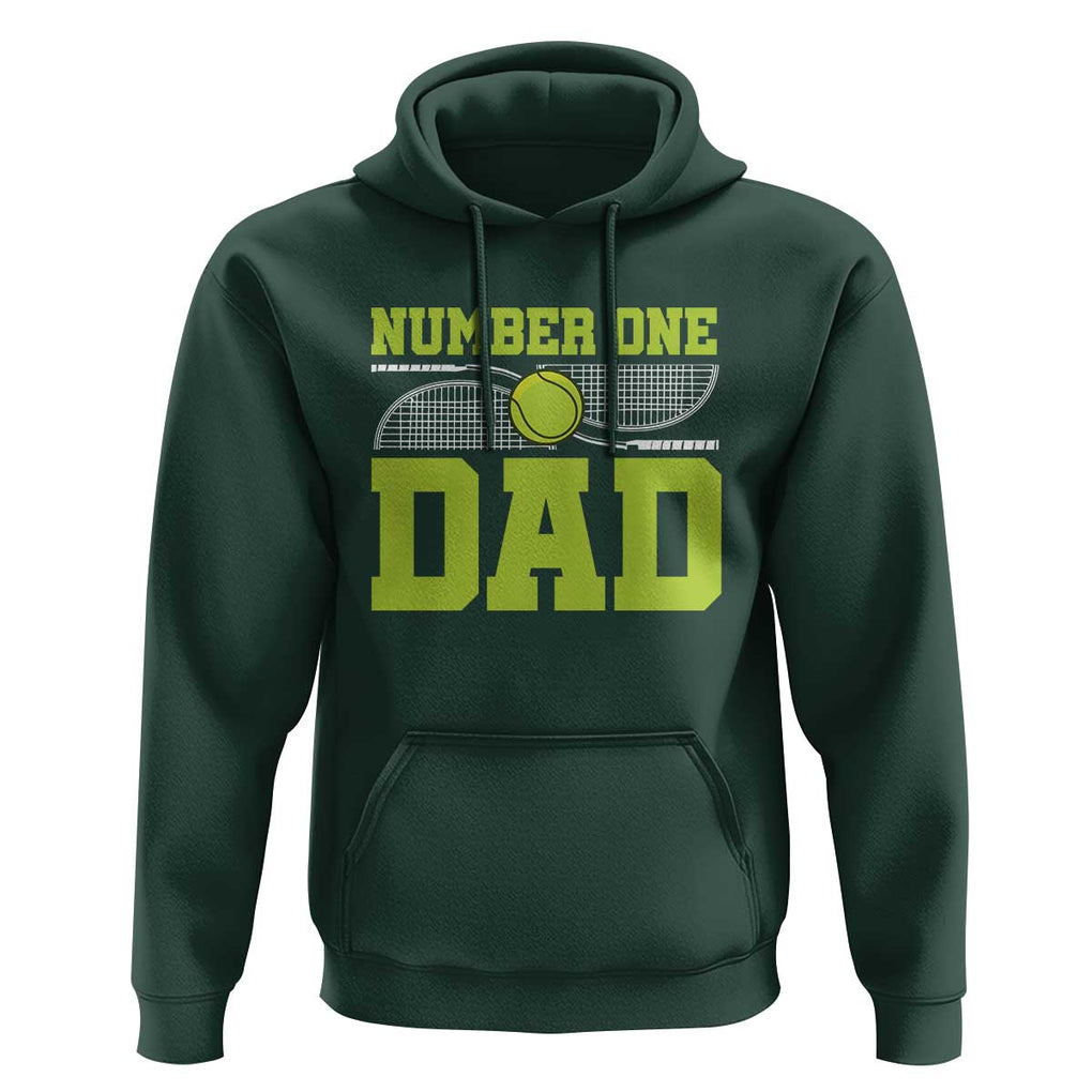 Funny Number One Tennis Dad Hoodie TS09 Dark Forest Green Print Your Wear