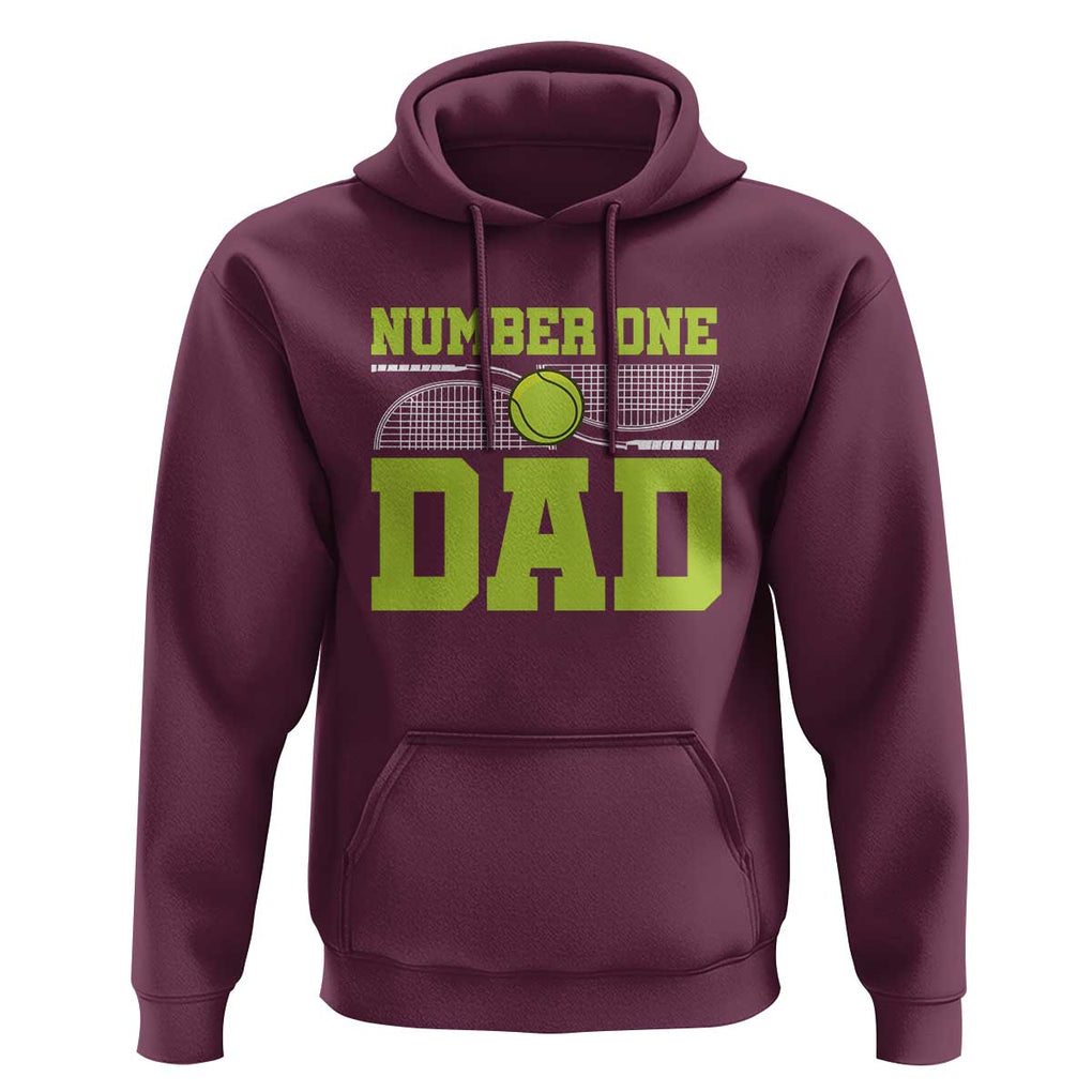 Funny Number One Tennis Dad Hoodie TS09 Maroon Print Your Wear