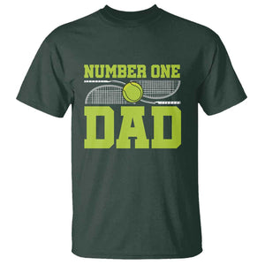Funny Number One Tennis Dad T Shirt TS09 Dark Forest Green Print Your Wear