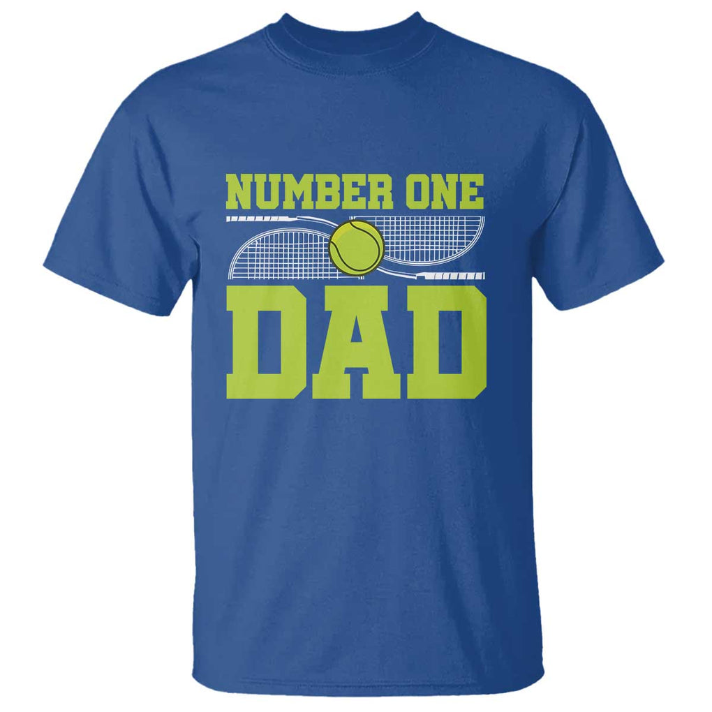 Funny Number One Tennis Dad T Shirt TS09 Royal Blue Print Your Wear