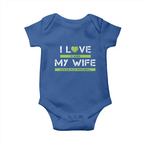 Funny I Love It When My Wife Lets Me PLay Pickleball Baby Onesie TS09 Royal Blue Print Your Wear