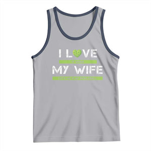 Funny I Love It When My Wife Lets Me PLay Pickleball Tank Top TS09 Athletic Heather Navy Print Your Wear
