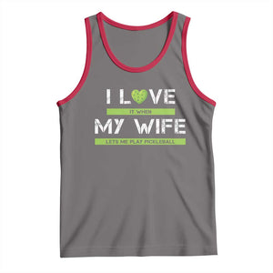 Funny I Love It When My Wife Lets Me PLay Pickleball Tank Top TS09 Deep Heather Red Print Your Wear