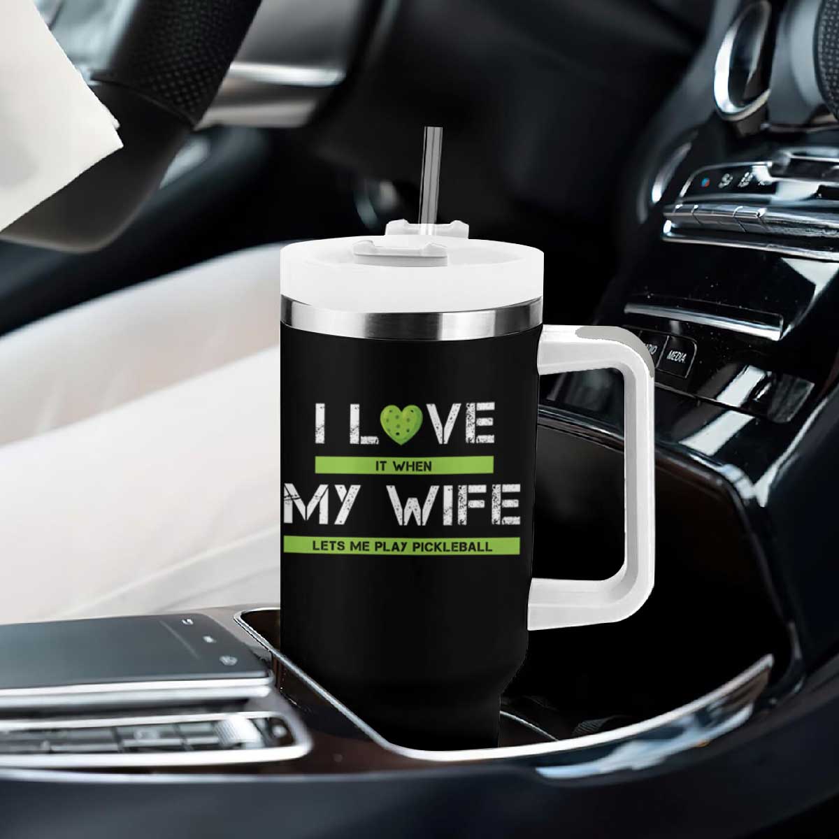 Funny I Love It When My Wife Lets Me PLay Pickleball Tumbler With Handle TS09 Print Your Wear