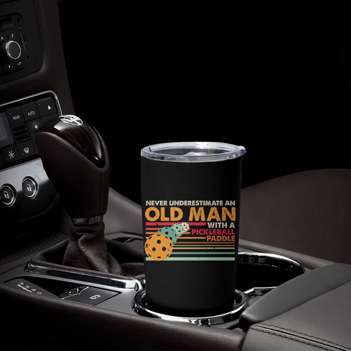 Funny Pickleball Tumbler Cup Never Underestimate An Old Man With A Pickleball Paddle TS09 Print Your Wear